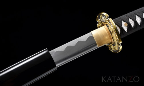 Schwarz Gold Katana Schwert