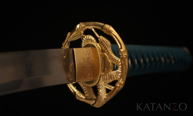 Goldene Schlange Katana Schwert