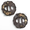 Handgemachte Tsuba mit Gold/Silber