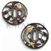 Handgemachte Tsuba mit Gold/Silber
