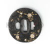 Handgemachte Tsuba mit Blumen aus Gold und Silber