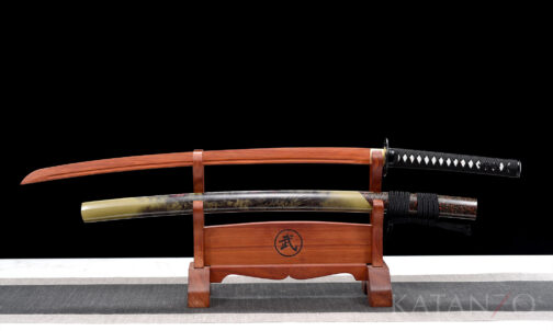 g8ds® Bokken Trainingsschwert Holzschwert mit geschnürtem Griff und Chinesischer Gravur 