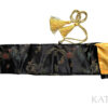 Schwarze Katana Schwerttasche mit Drachen- und Phönixmotiv