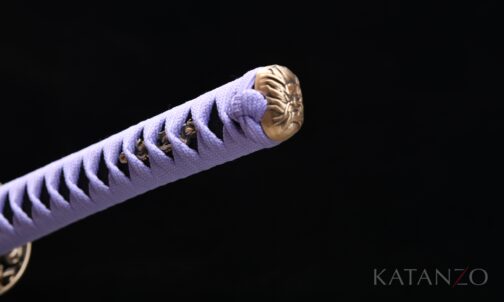 Murasaki Ryū Katana mit T10-Klinge, echtem Hamon und violetter Seidenwicklung
