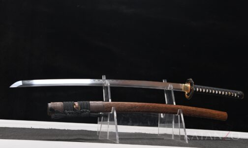 Rosenholz Saya und Schlangen-Tsuba am Samurai Schwert
