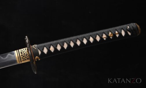Rosenholz Saya und Schlangen-Tsuba am Samurai Schwert