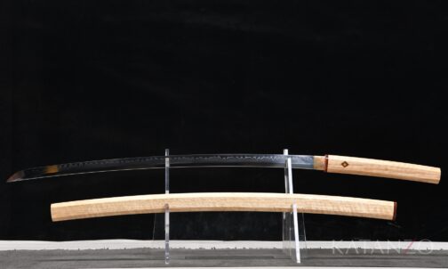 Shiraki Shirasaya Katana mit heller Montierung aus Paulowniaholz und lehmgehärteter T10 Klinge