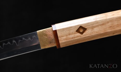 Shiraki Katana Klinge aus T10 Kohlenstoffstahl mit echtem Hamon durch Lehmhärtung