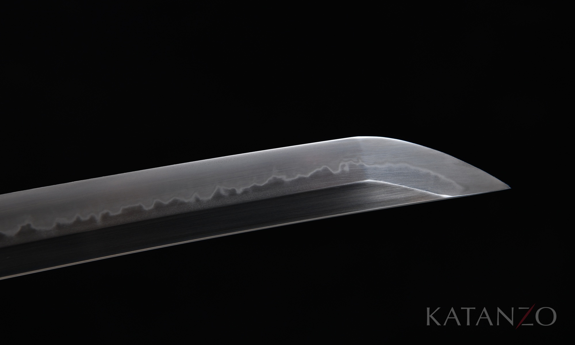 Onizumi Katana Klinge aus 1095 Kohlenstoffstahl mit echtem Hamon und Sashikomi Politur