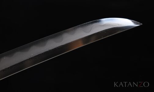 Gefaltete 1095-Klinge des Kōhaku Tanto mit echtem Hamon und Wassersteinschliff