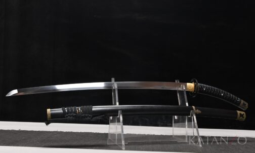 Kuroyumi Katana mit schwarzer Hartholz-Saya und markant gebogener Tsuka