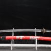 Byakko Katana mit roter Hartholz-Saya, weissen Tigermotiven und schwarzem Griff