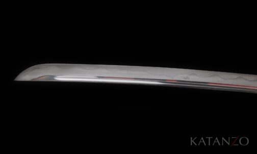 T10 Klinge des Byakko Katana mit echtem, gewelltem Hamon und Sandpolitur