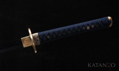 Durchbrochene Messing Tsuba mit Wellenmotiv