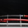 Kurenai Katana mit tiefroter Hartholz-Saya, Bambus- und Vogelmotiv sowie roter Griffwicklung