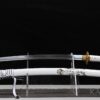 Shiro no Otome Katana mit weisser Hartholz-Saya, figürlichem Motiv und goldfarbenen Messingbeschlägen