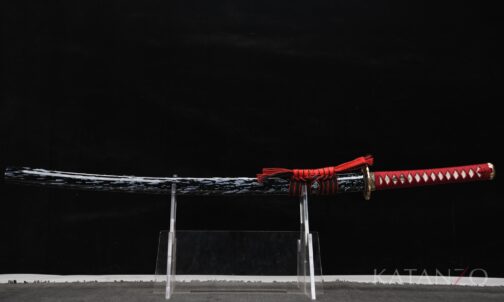 Shibuki Katana mit schwarz lackierter Hartholz-Saya und silberfarbenem Sprenkelmuster