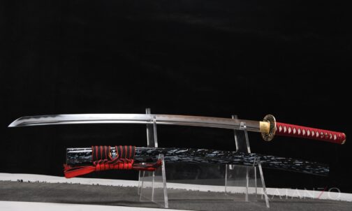 Shibuki Katana mit schwarz lackierter Hartholz-Saya und silberfarbenem Sprenkelmuster