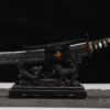 Ryūhada Tanto mit schwarzer Rochenhaut-Imitat-Saya und braunen Büffelhornabschlüssen