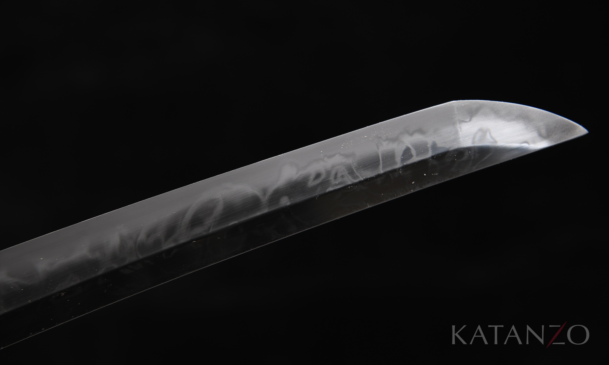 Lehmgehärtete 1095 Klinge des Ryūhada Tanto mit echtem Hamon
