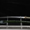 Midorigasane Katana mit grün-schwarz lackierter Hartholz-Saya und geschwungenen Gravuren